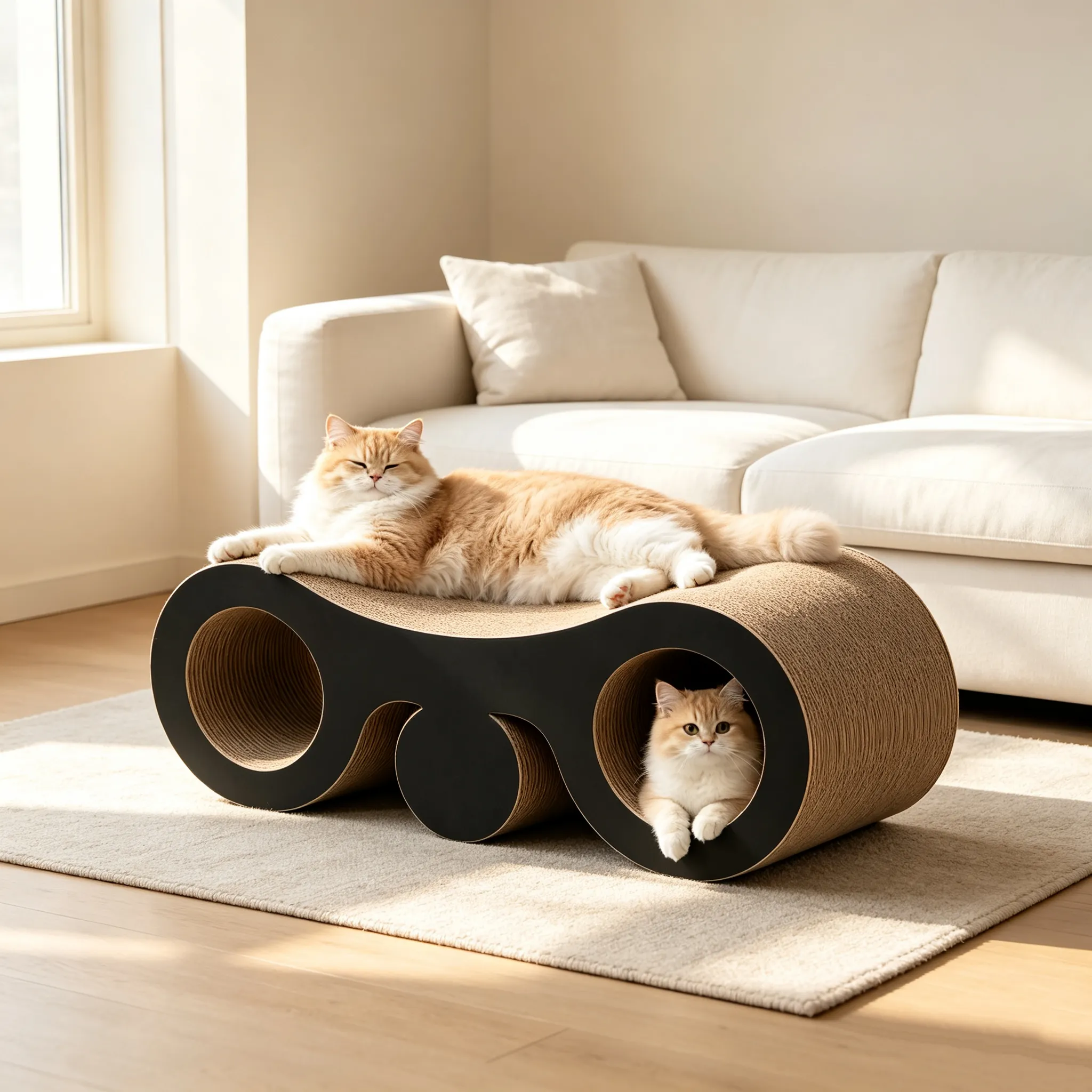 High quality custom telescope shape double barrel cat scratch plate ZB-0160