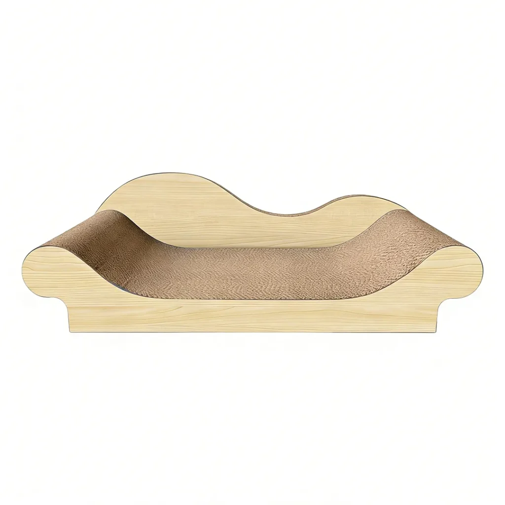 Custom Bulk Imitation Wood Wave Sofa Cat Scratcher