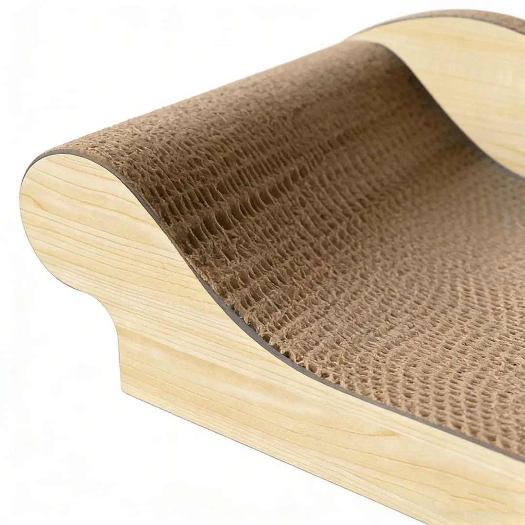 Custom Bulk Imitation Wood Wave Sofa Cat Scratcher ZB-0079