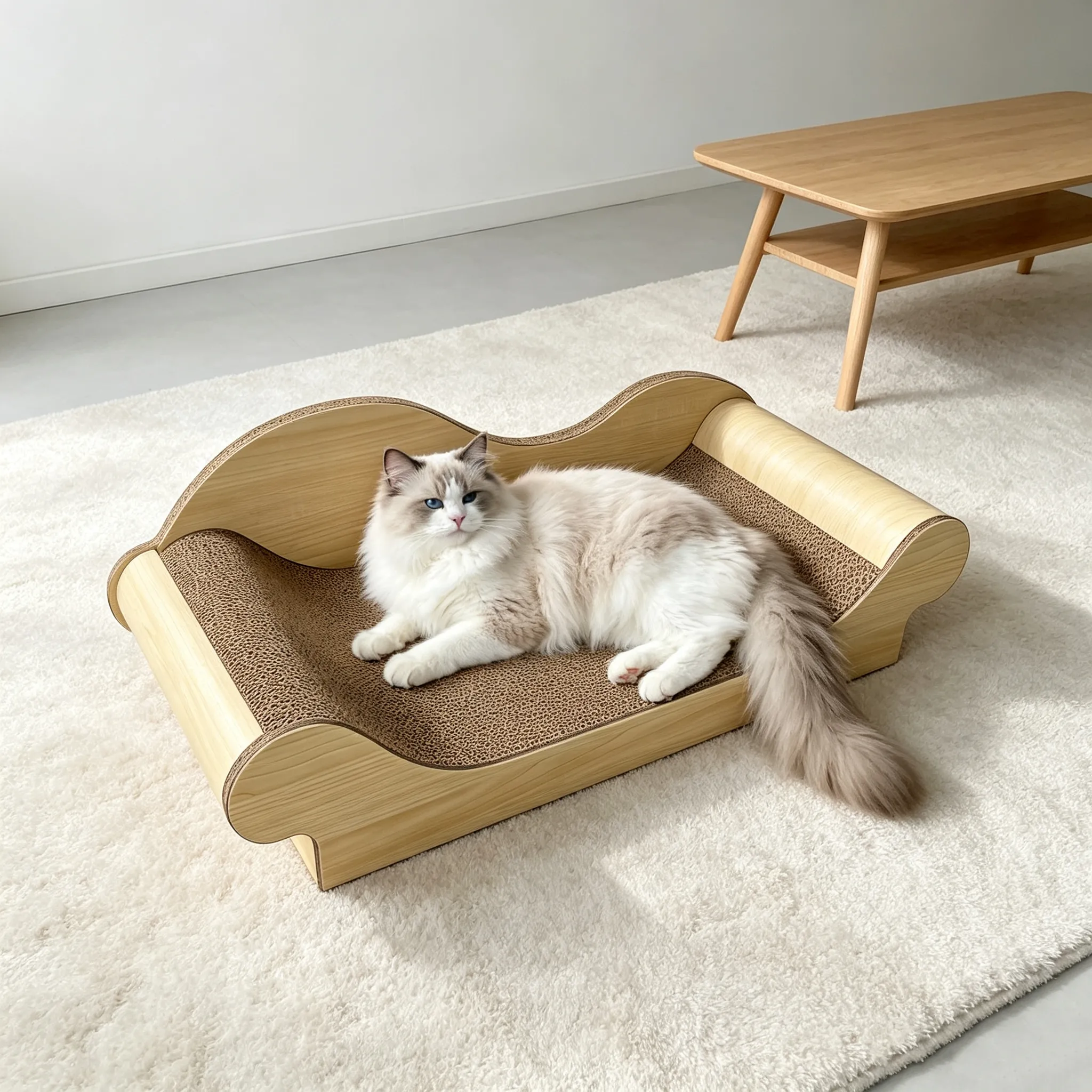 Custom Bulk Imitation Wood Wave Sofa Cat Scratcher ZB-0079