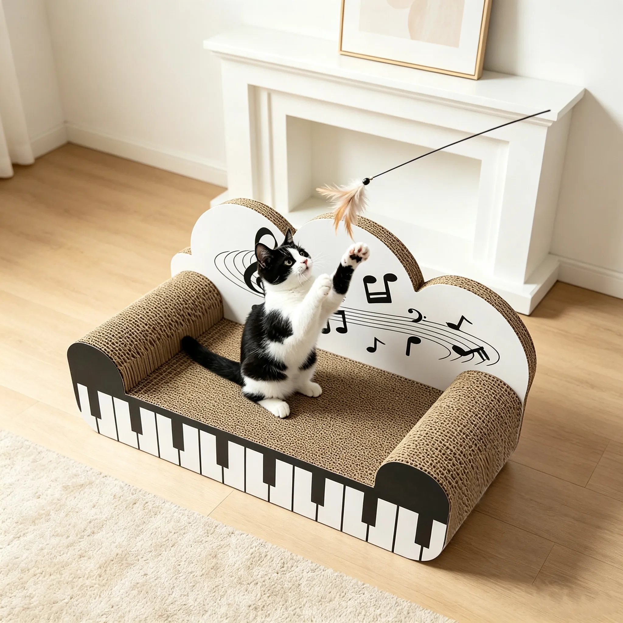 Custom Piano Key & Music Note Sofa Cat Scratcher ZB-0080