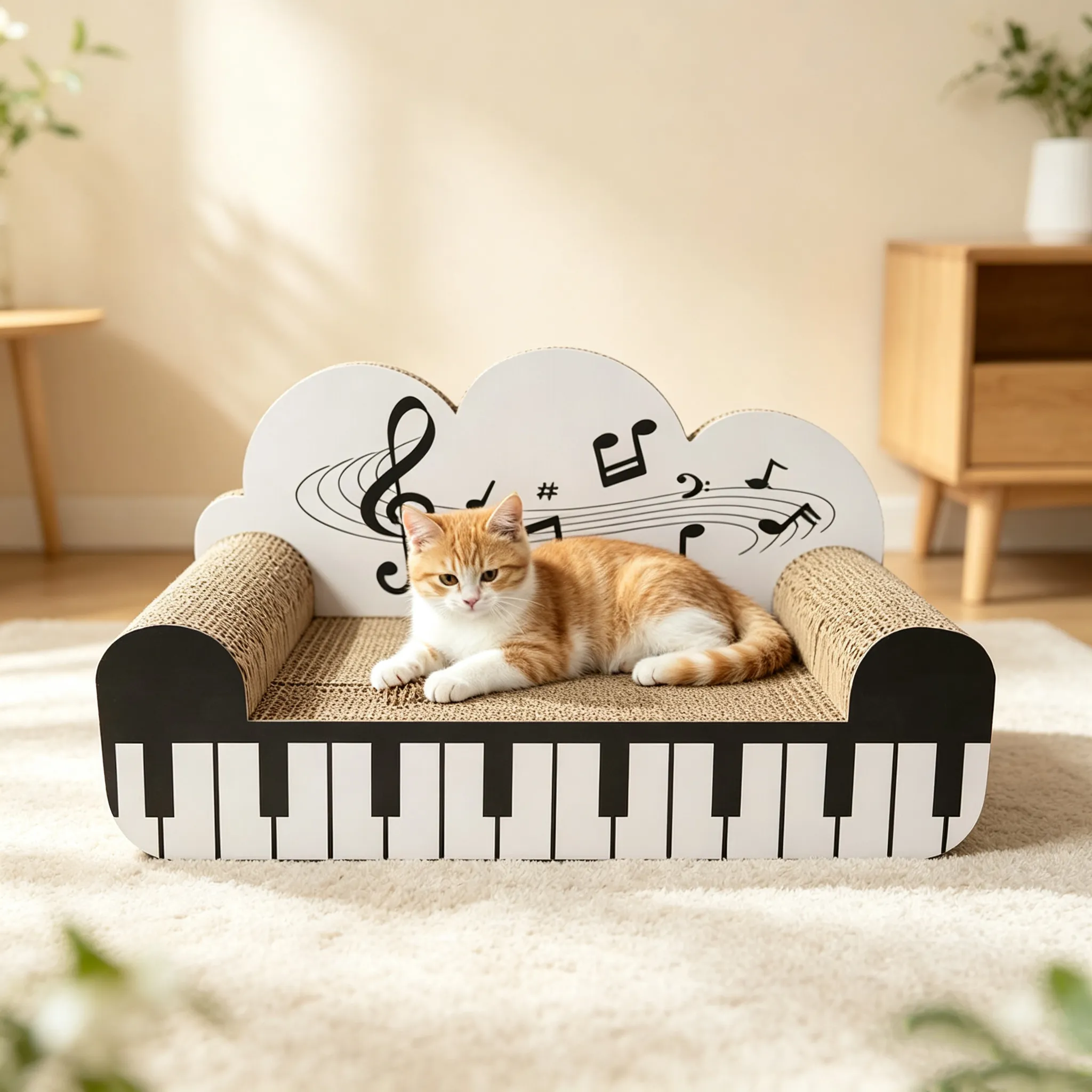Custom Piano Key & Music Note Sofa Cat Scratcher ZB-0080