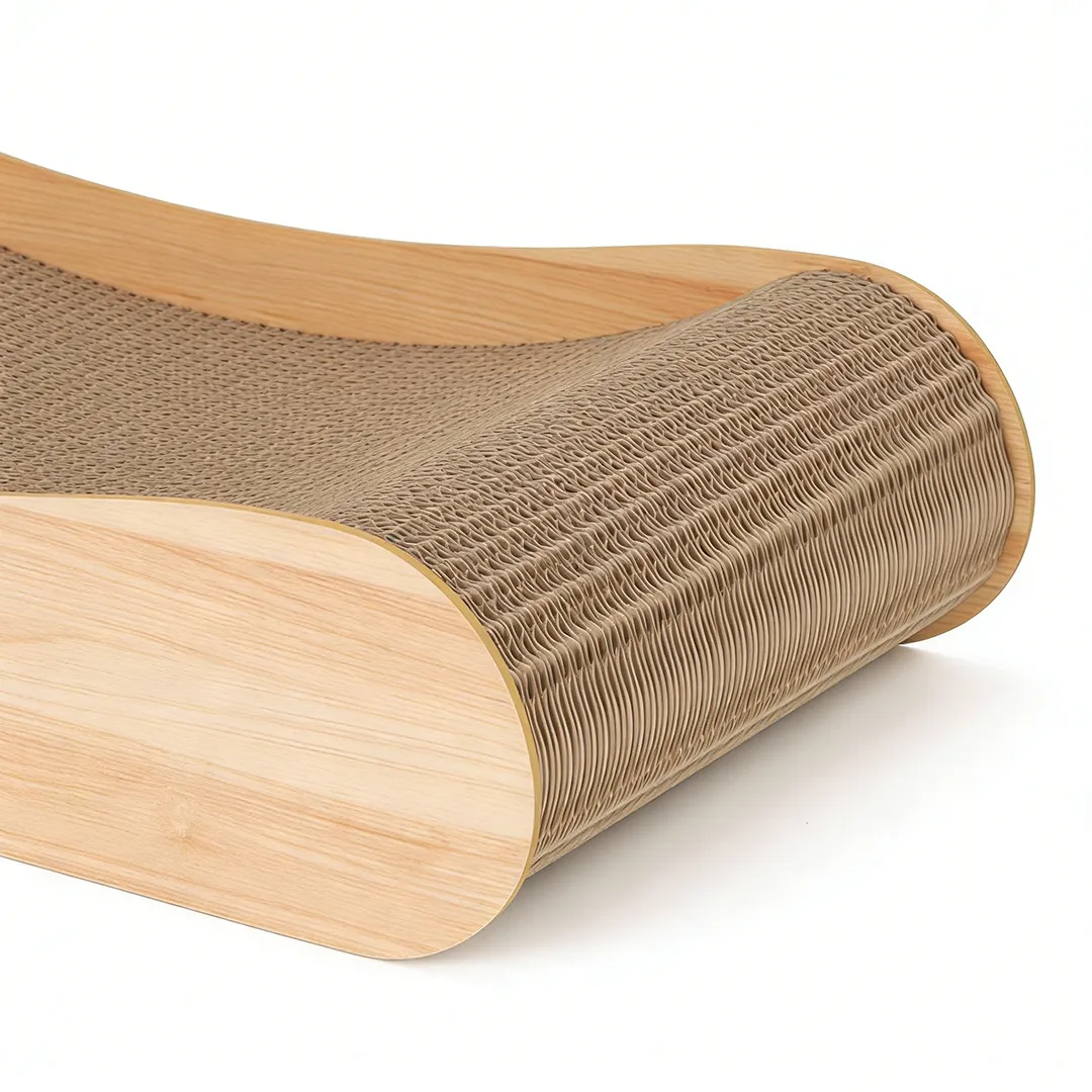 Wholesale Custom Wood Grain Spine-support Cat Scratcher Sofa ZB-0088