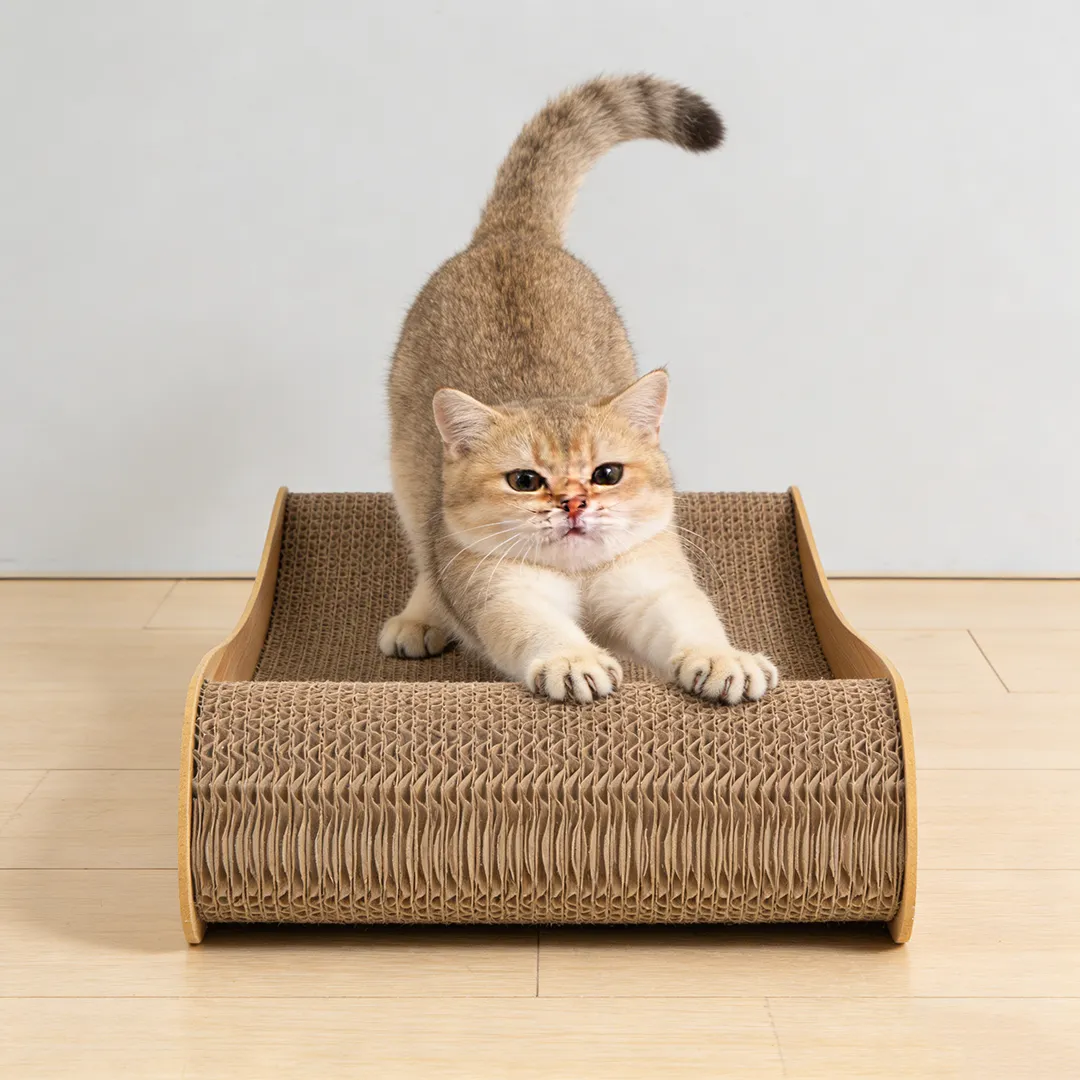 Wholesale Custom Wood Grain Spine-support Cat Scratcher Sofa ZB-0088