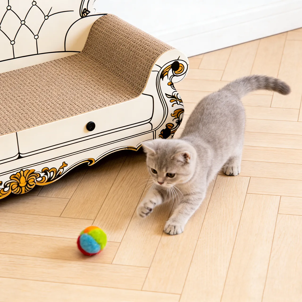 High-Quality Custom Vintage-Patterned Sofa Scratching Board ZB-0084