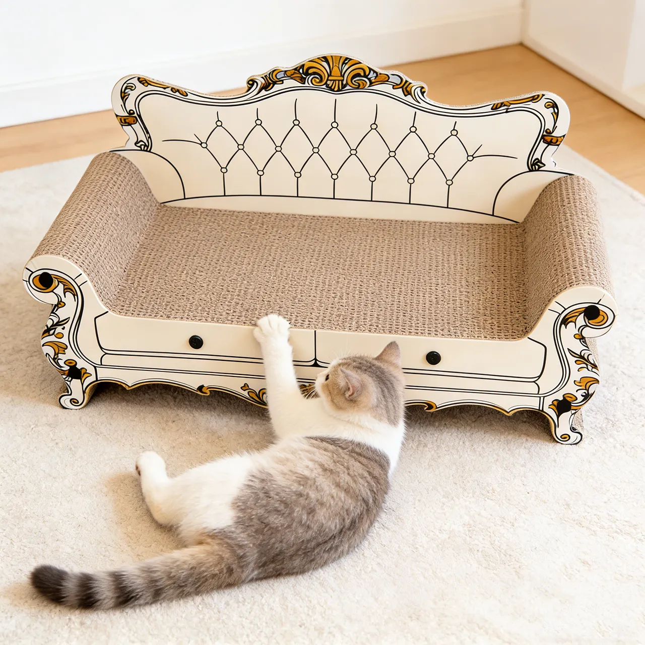 High-Quality Custom Vintage-Patterned Sofa Scratching Board ZB-0084