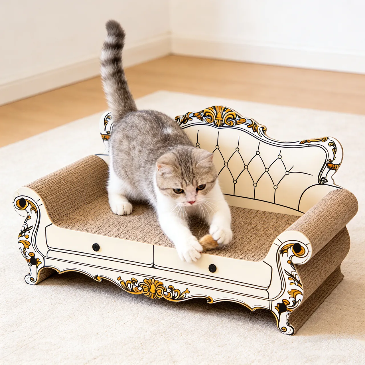 High-Quality Custom Vintage-Patterned Sofa Scratching Board ZB-0084