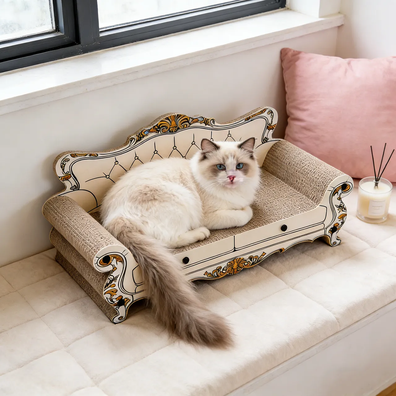High-Quality Custom Vintage-Patterned Sofa Scratching Board ZB-0084