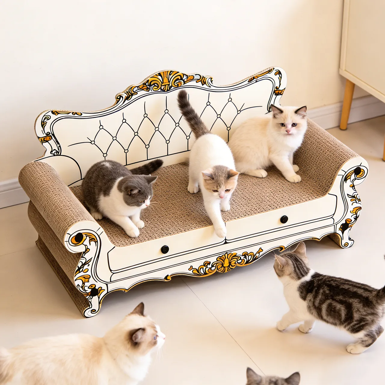 High-Quality Custom Vintage-Patterned Sofa Scratching Board ZB-0084