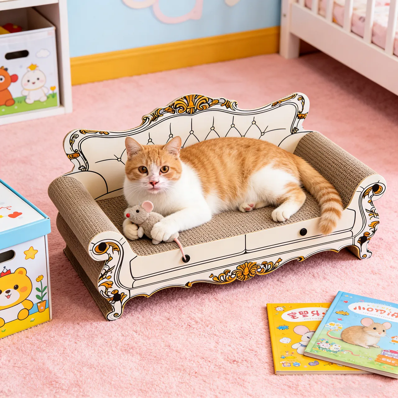 High-Quality Custom Vintage-Patterned Sofa Scratching Board ZB-0084