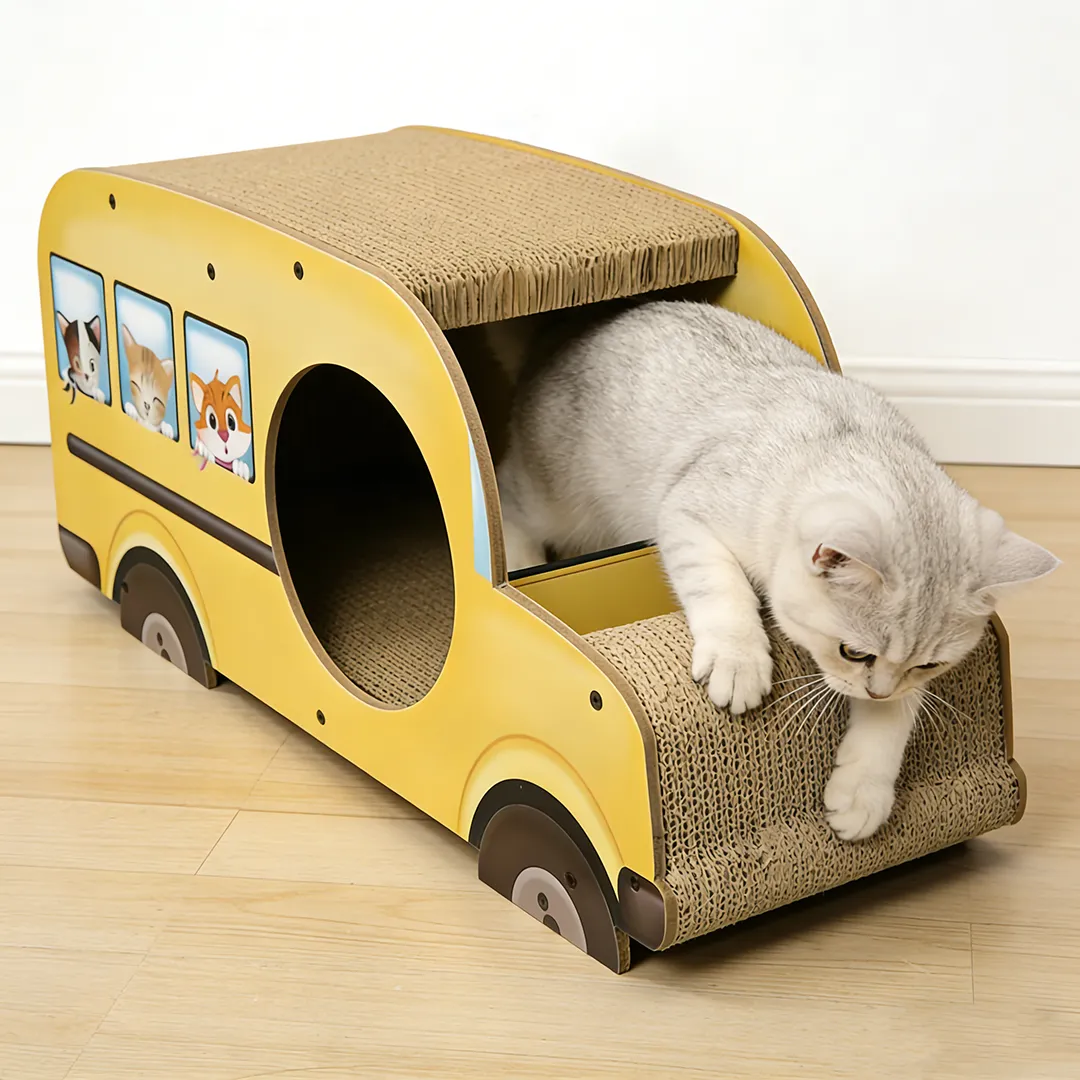 English: Hot Selling Custom School Bus Multi-functional Cat Scratcher ZB-0066