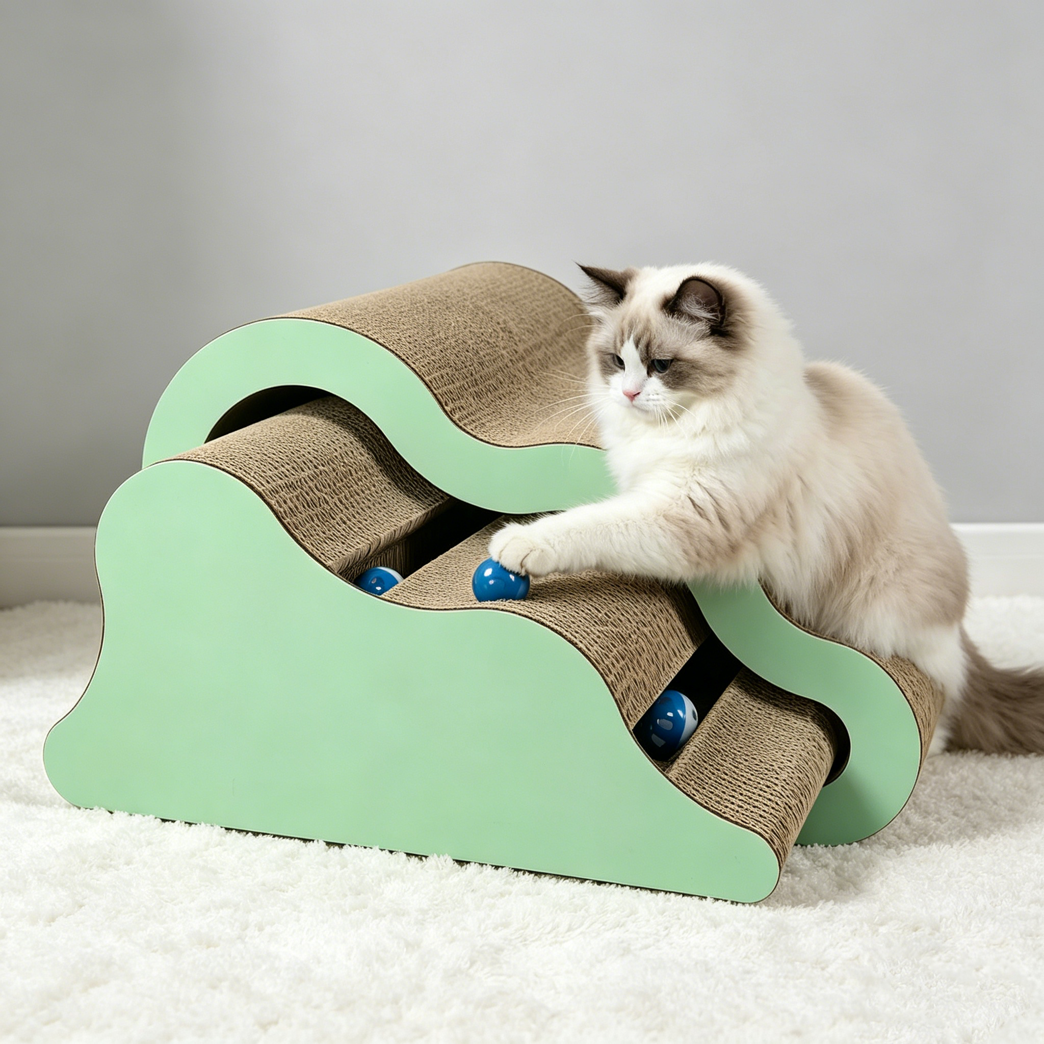 Custom High Quality 2-in-1 Cloud Track Cat Scratcher ZB-0117