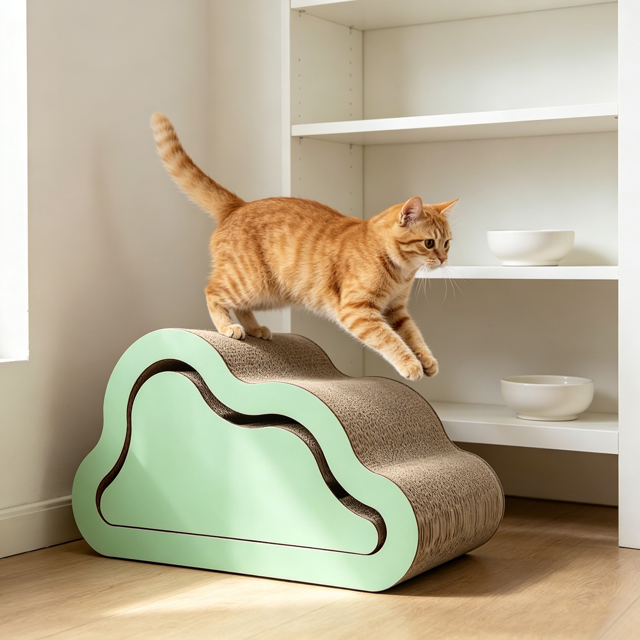 Custom High Quality 2-in-1 Cloud Track Cat Scratcher ZB-0117