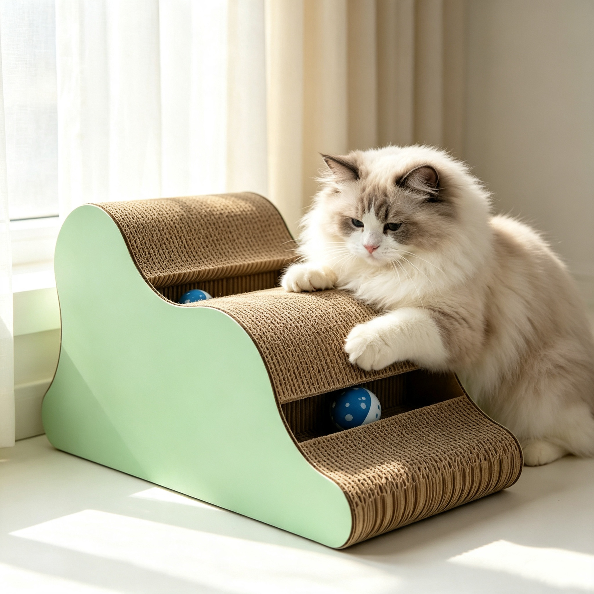 Custom High Quality 2-in-1 Cloud Track Cat Scratcher ZB-0117