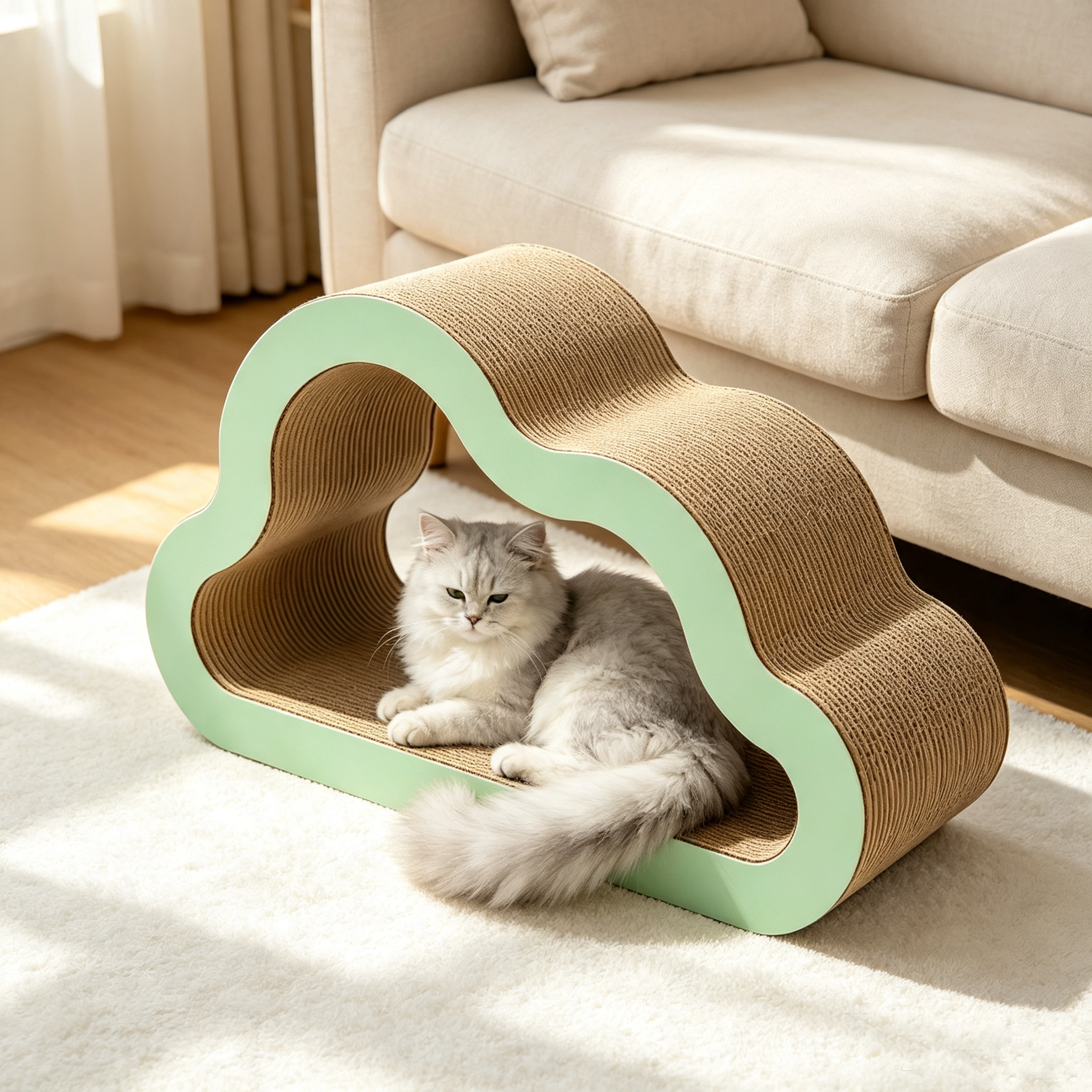 Custom High Quality 2-in-1 Cloud Track Cat Scratcher ZB-0117