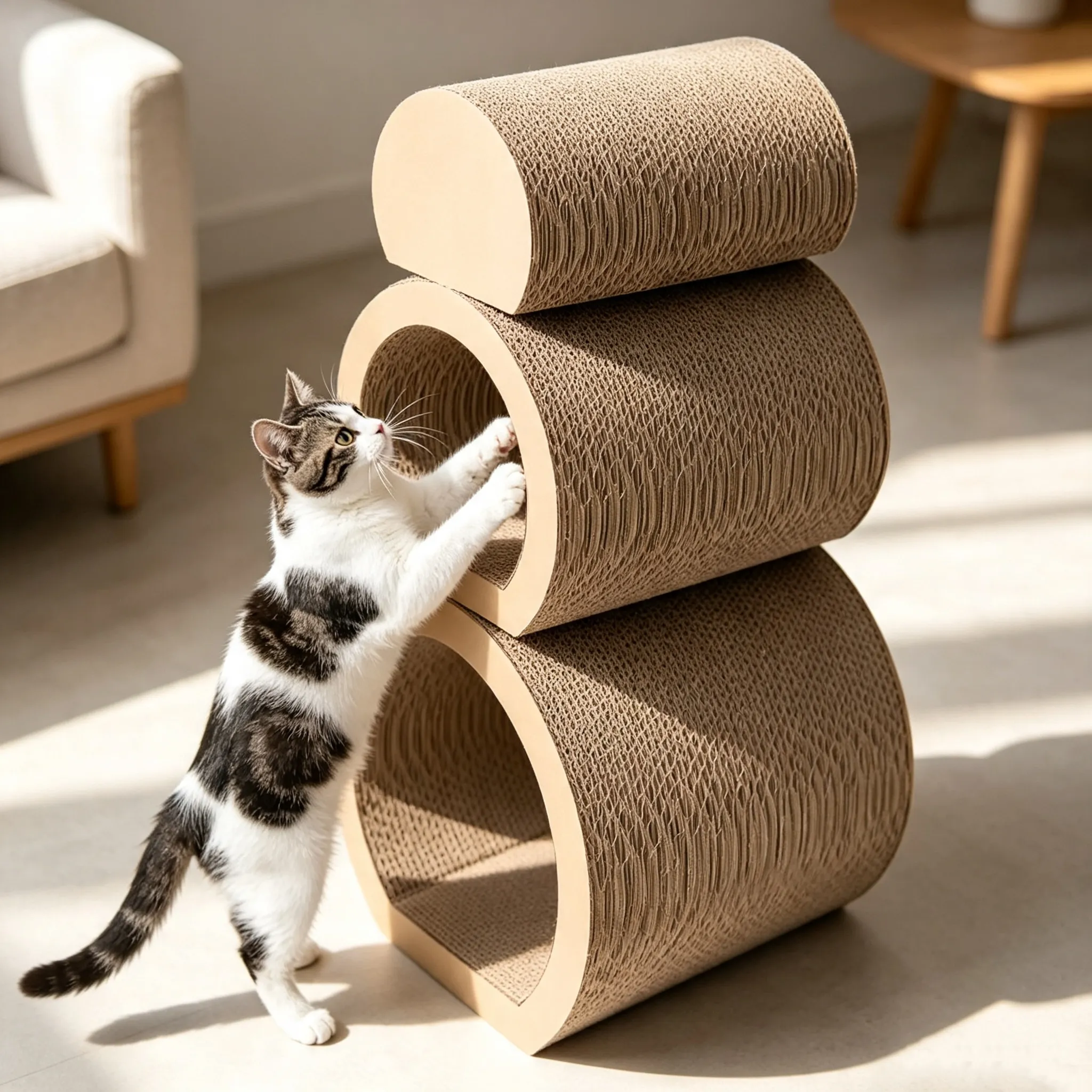 Hot Selling Custom 3-in-1 Modular Cat Scratcher & Cat Cave Set ZB-0127