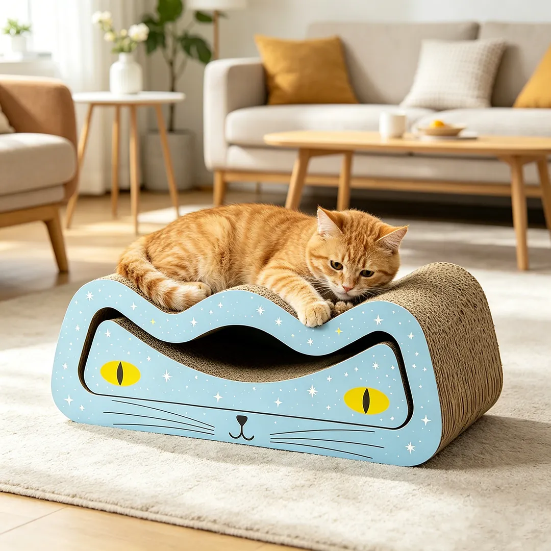 Hot Custom 2-in-1 Cat Face Cat Scratcher ZB-0120
