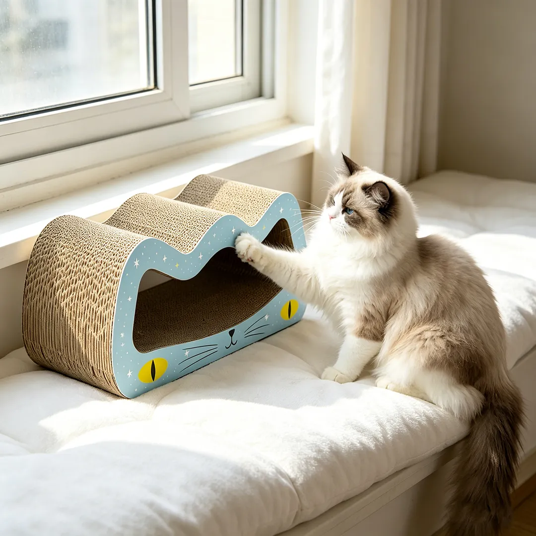 Hot Custom 2-in-1 Cat Face Cat Scratcher ZB-0120