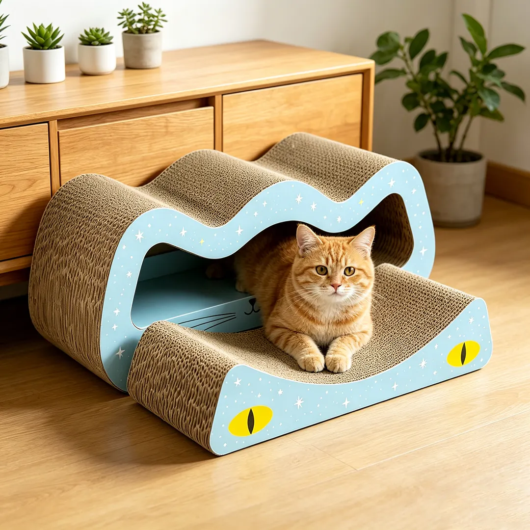 Hot Custom 2-in-1 Cat Face Cat Scratcher ZB-0120