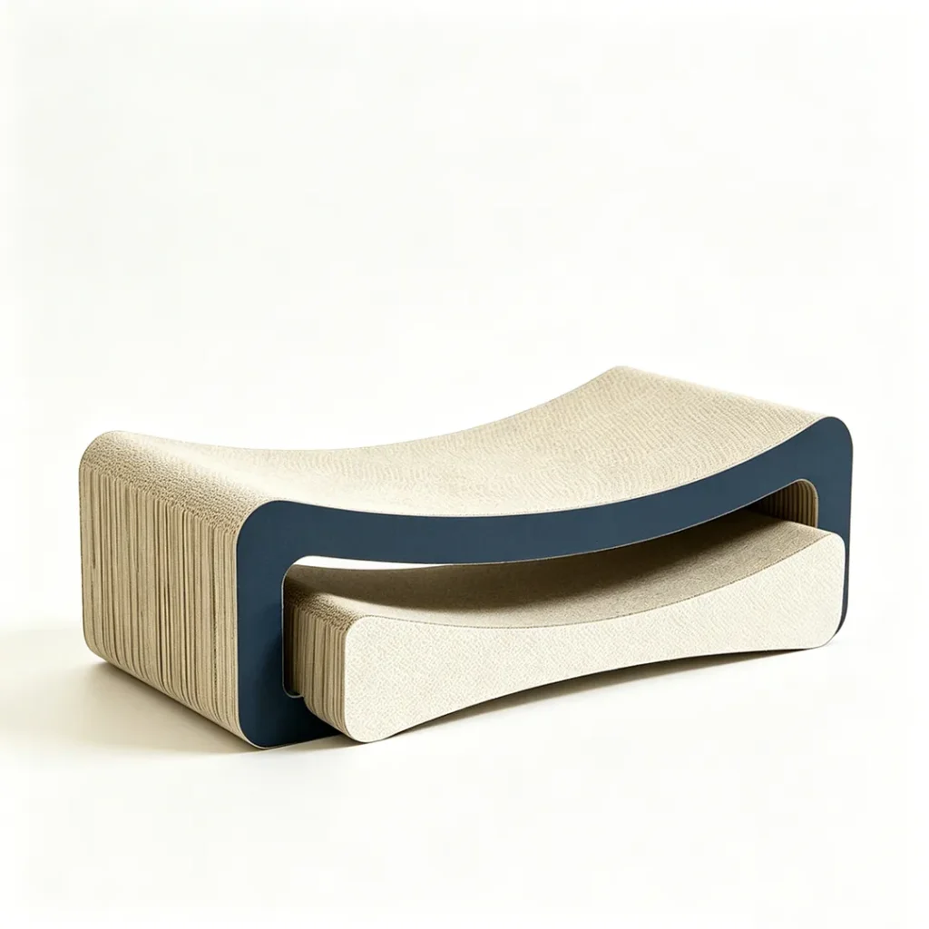 High-end Custom Mother-Kitten Color-Block Layered Cat Scratcher