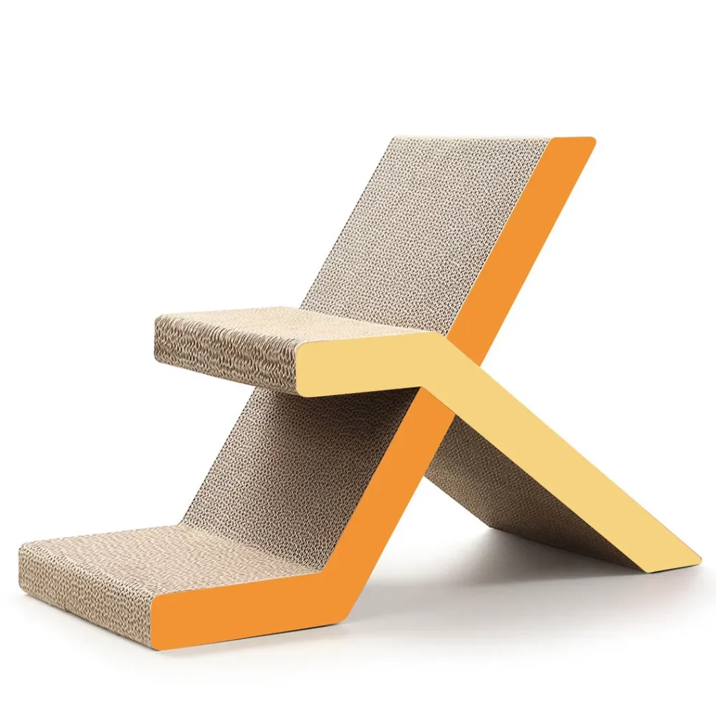 High Quality Custom X-Shaped Interlock Color-Block Cat Scratcher, Model