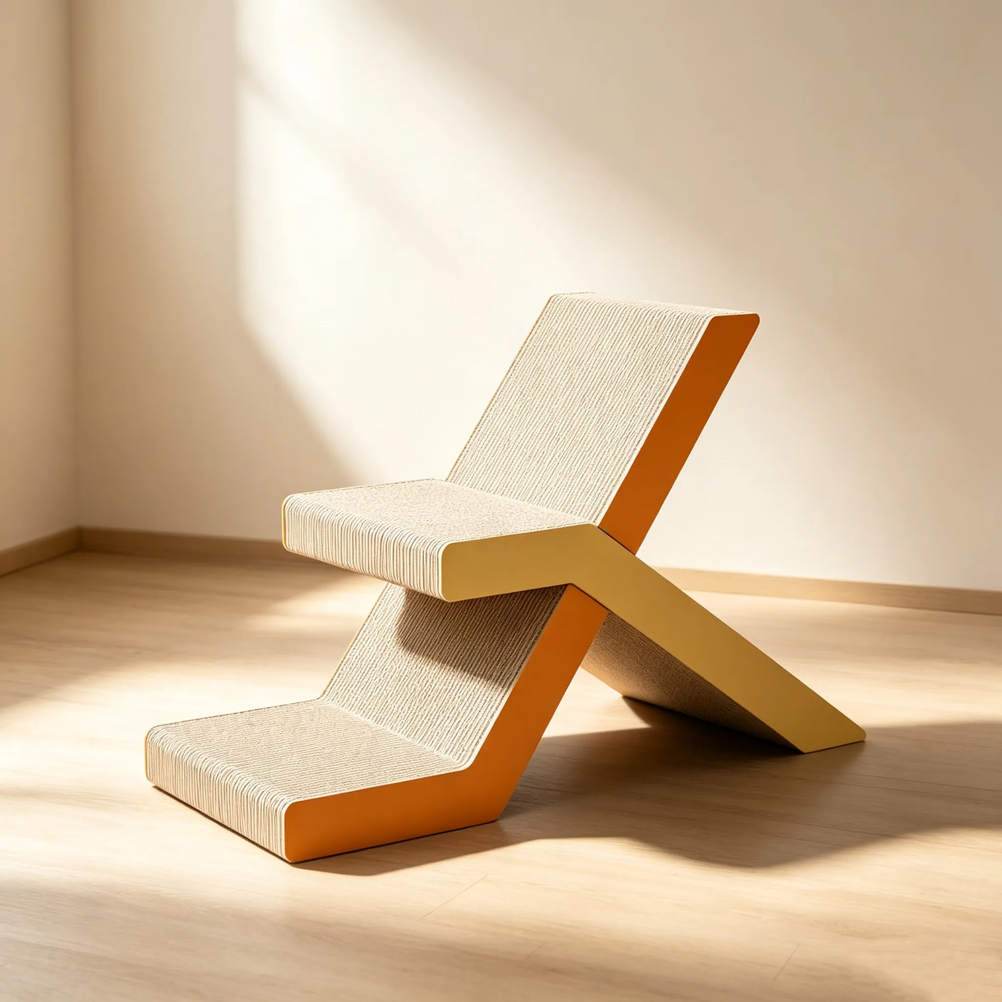 High Quality Custom X-Shaped Interlock Color-Block Cat Scratcher, Model ZB-0169