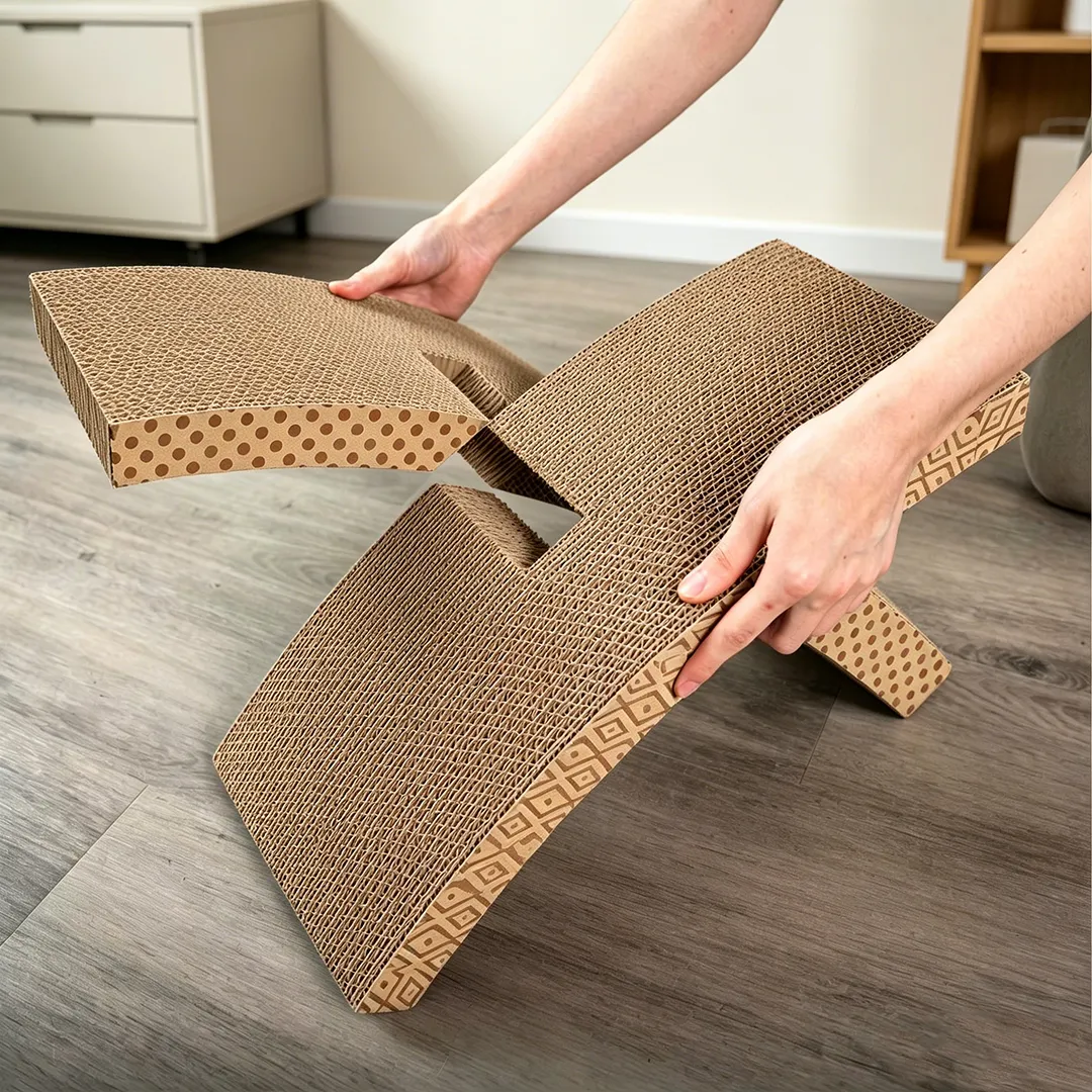 Wholesale Custom Cross Interlocking X-Shape Cat Scratcher ZB-0174
