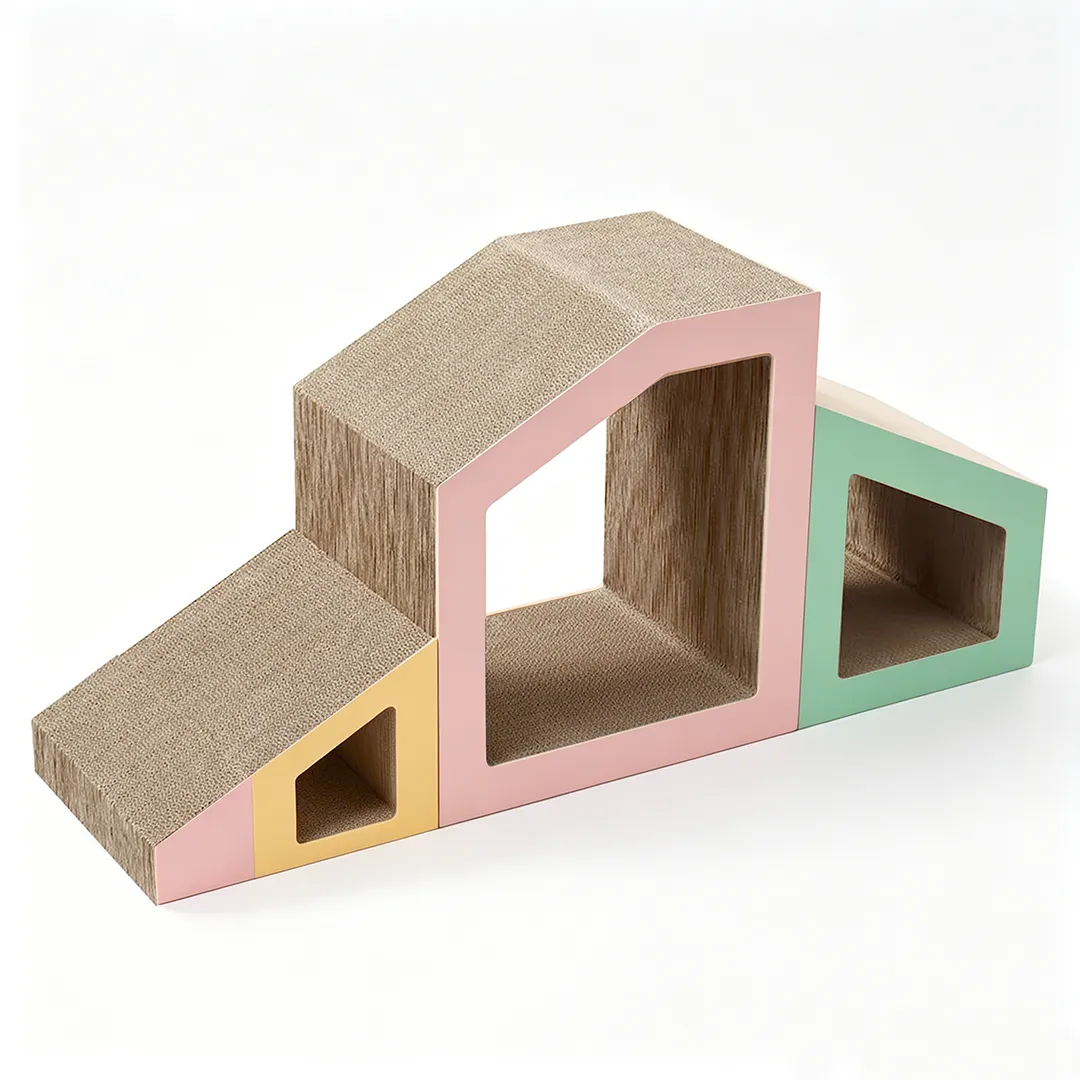 Custom High-Quality 4-in-1 Nestable Cat Scratcher House ZB-0184