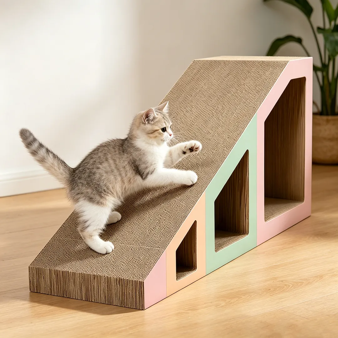 Custom High-Quality 4-in-1 Nestable Cat Scratcher House ZB-0184