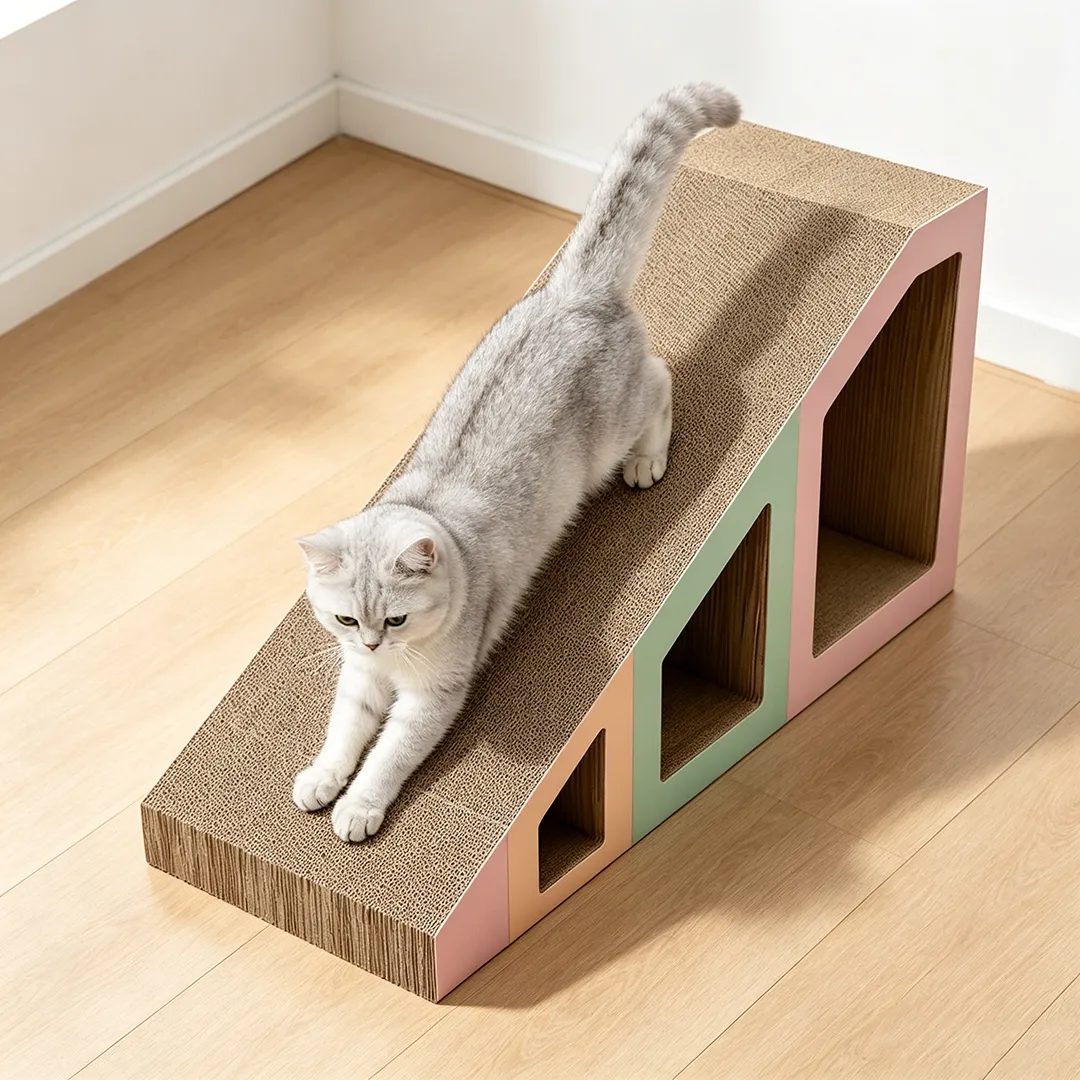 Custom High-Quality 4-in-1 Nestable Cat Scratcher House ZB-0184