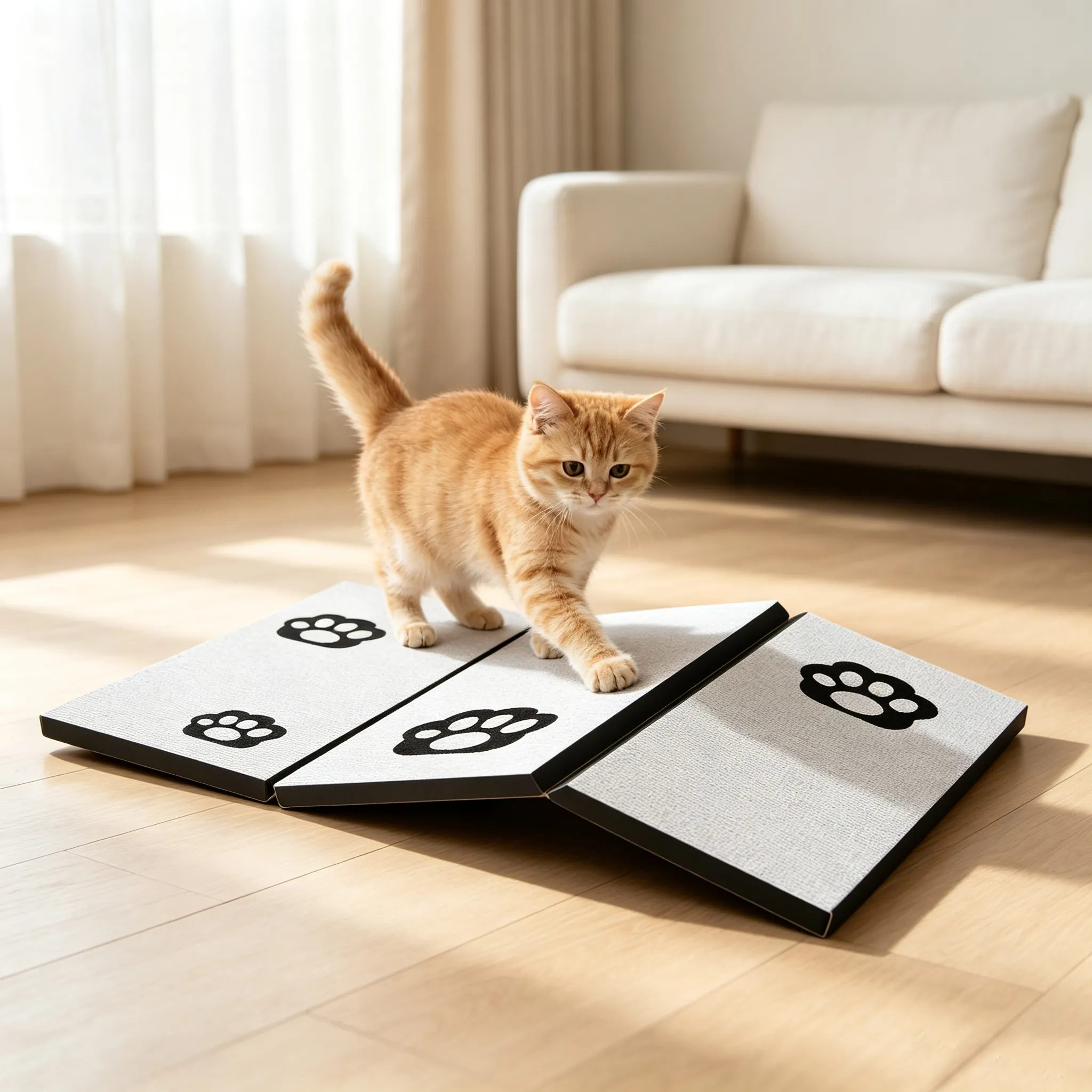 Hot Selling Customizable 3-Panel Foldable Cat Scratcher | ZB-0037