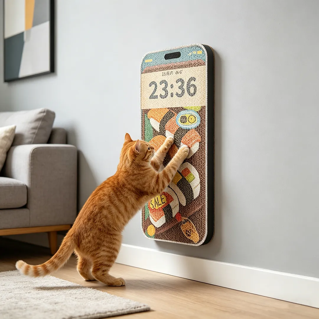 Hot Selling Custom Phone-shaped Cat Scratcher Wall Pad ZB-0121