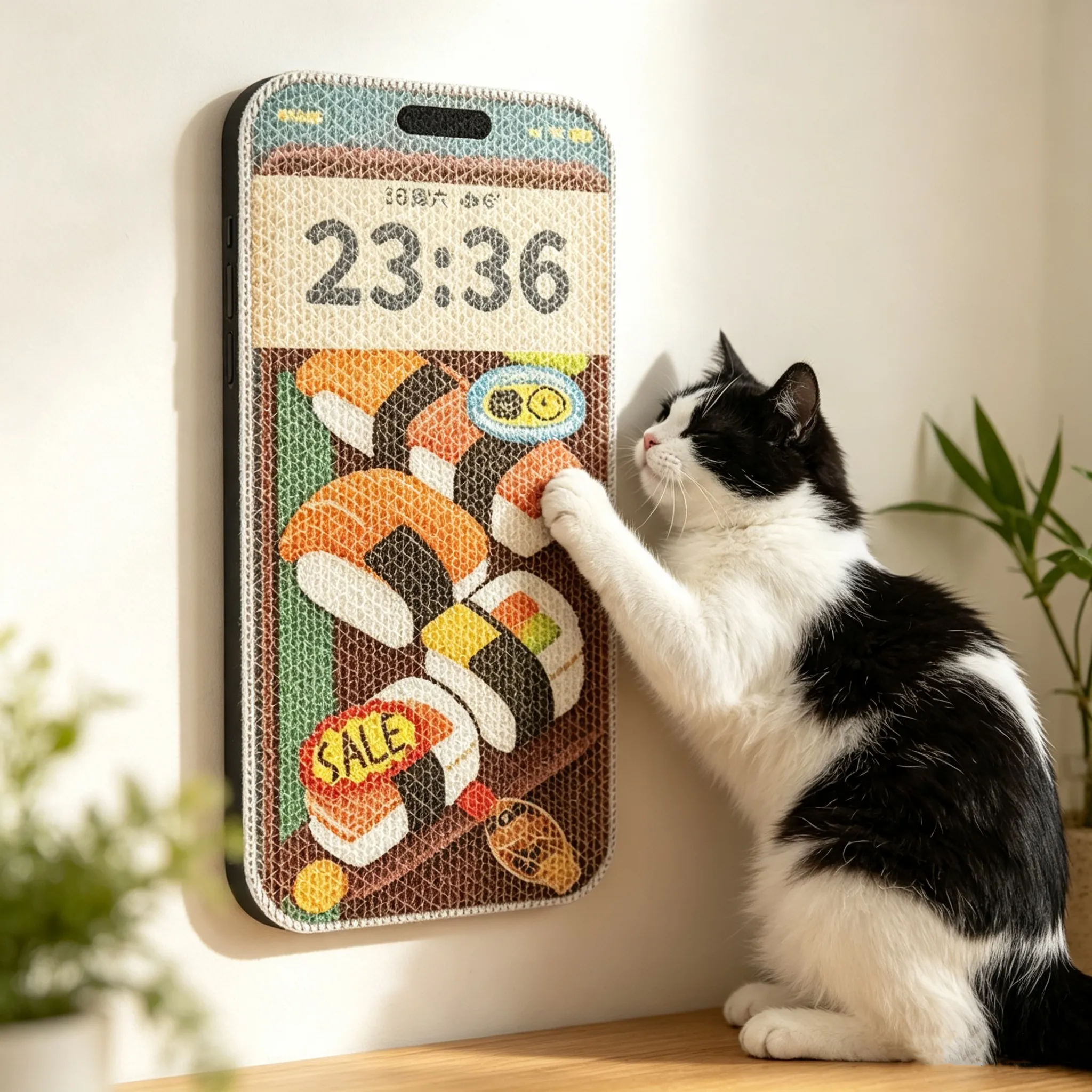 Hot Selling Custom Phone-shaped Cat Scratcher Wall Pad ZB-0121