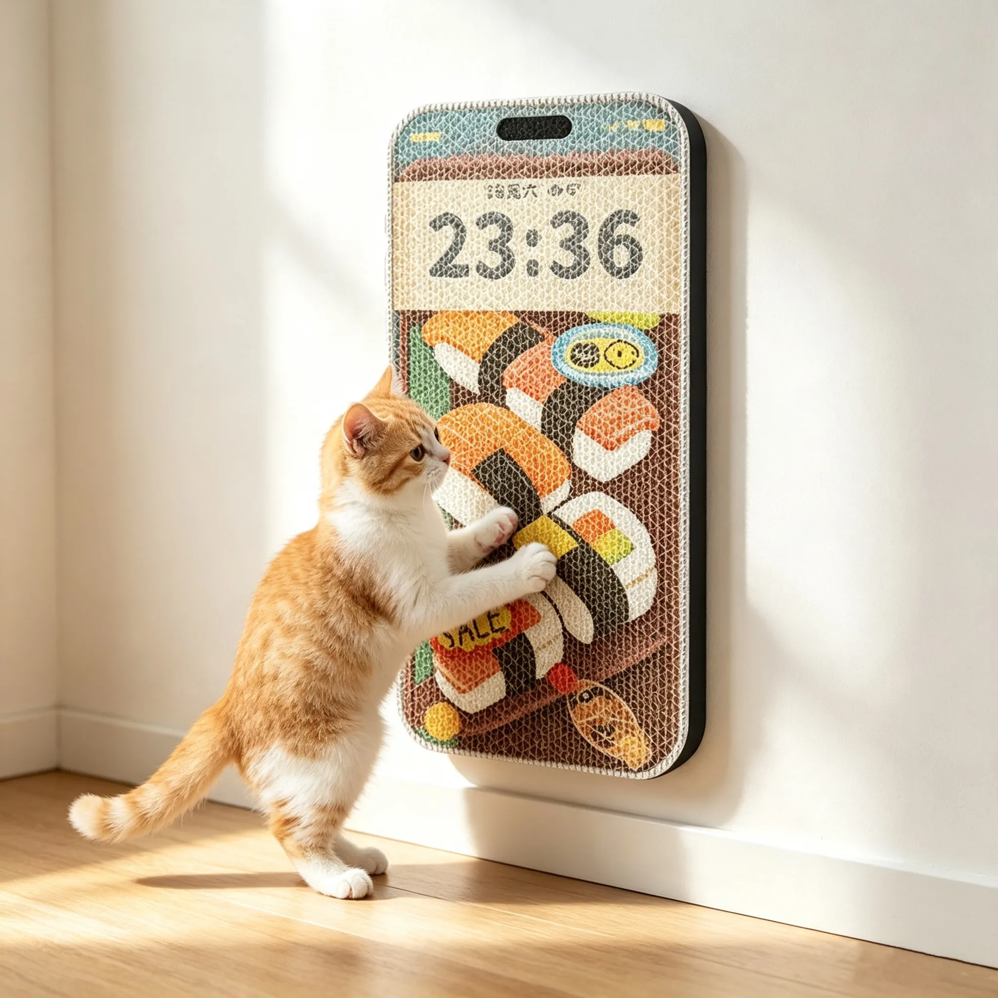 Hot Selling Custom Phone-shaped Cat Scratcher Wall Pad ZB-0121