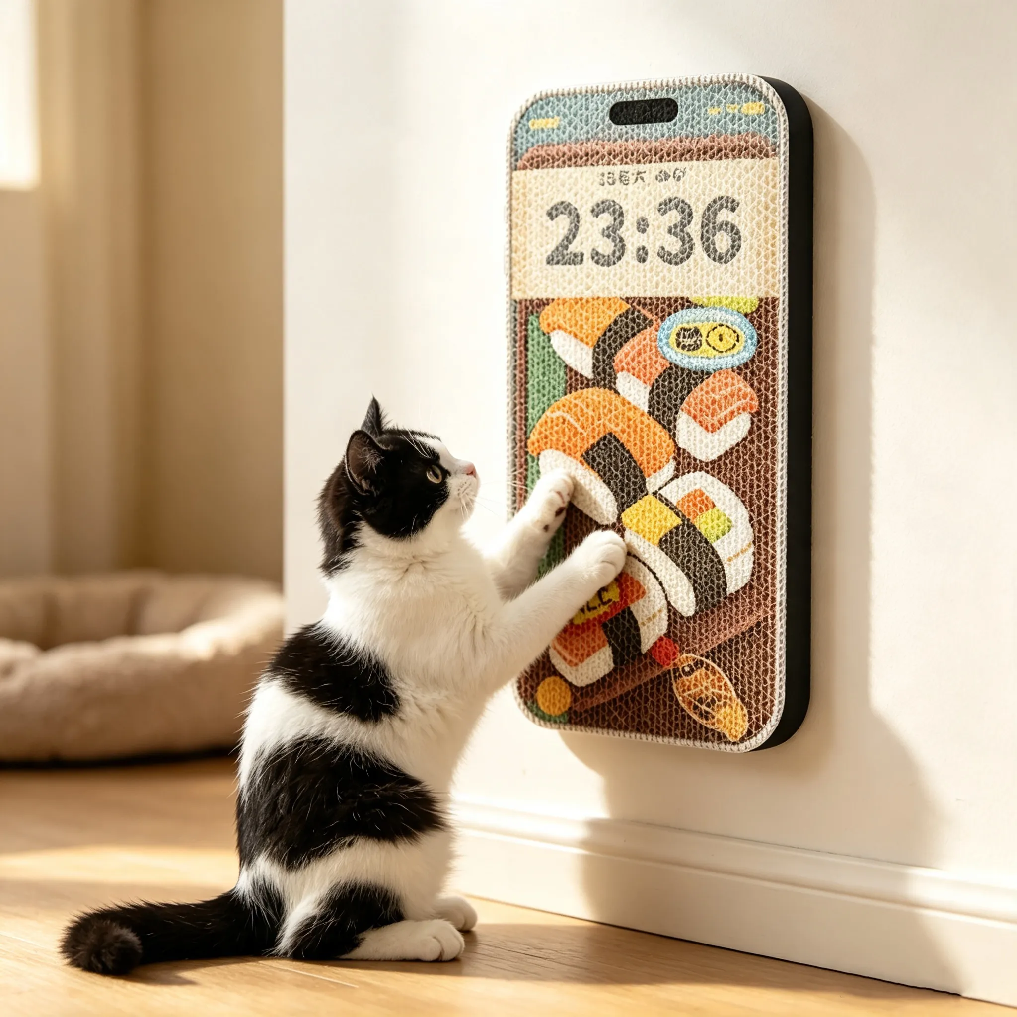 Hot Selling Custom Phone-shaped Cat Scratcher Wall Pad ZB-0121