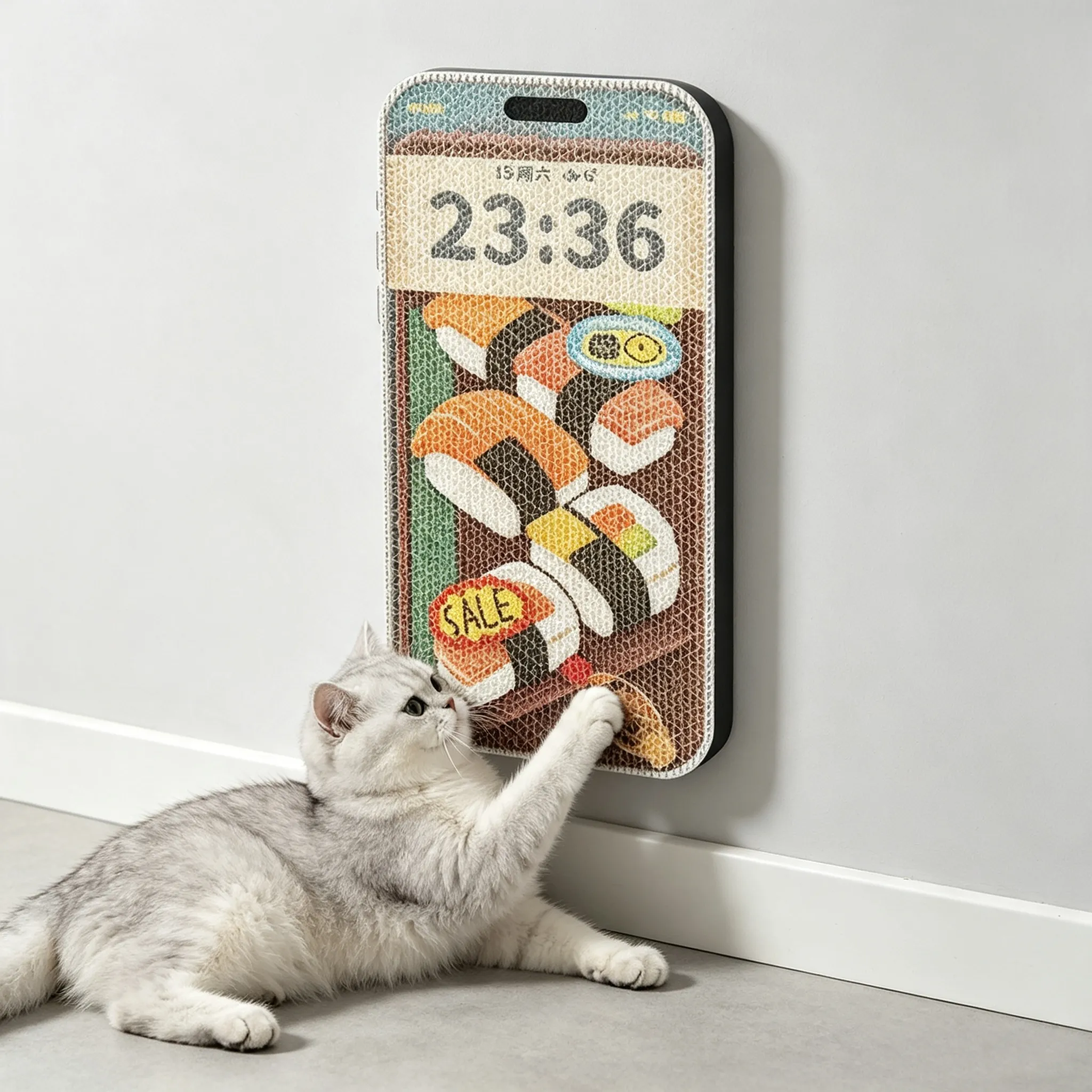 Hot Selling Custom Phone-shaped Cat Scratcher Wall Pad ZB-0121